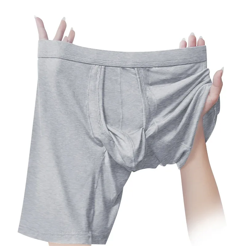 Men's Boxers Shorts Cotton L Underwear Man Breathable Pouch Panties Middle Long Leg Underpants Male Cueca Hombre — image 3