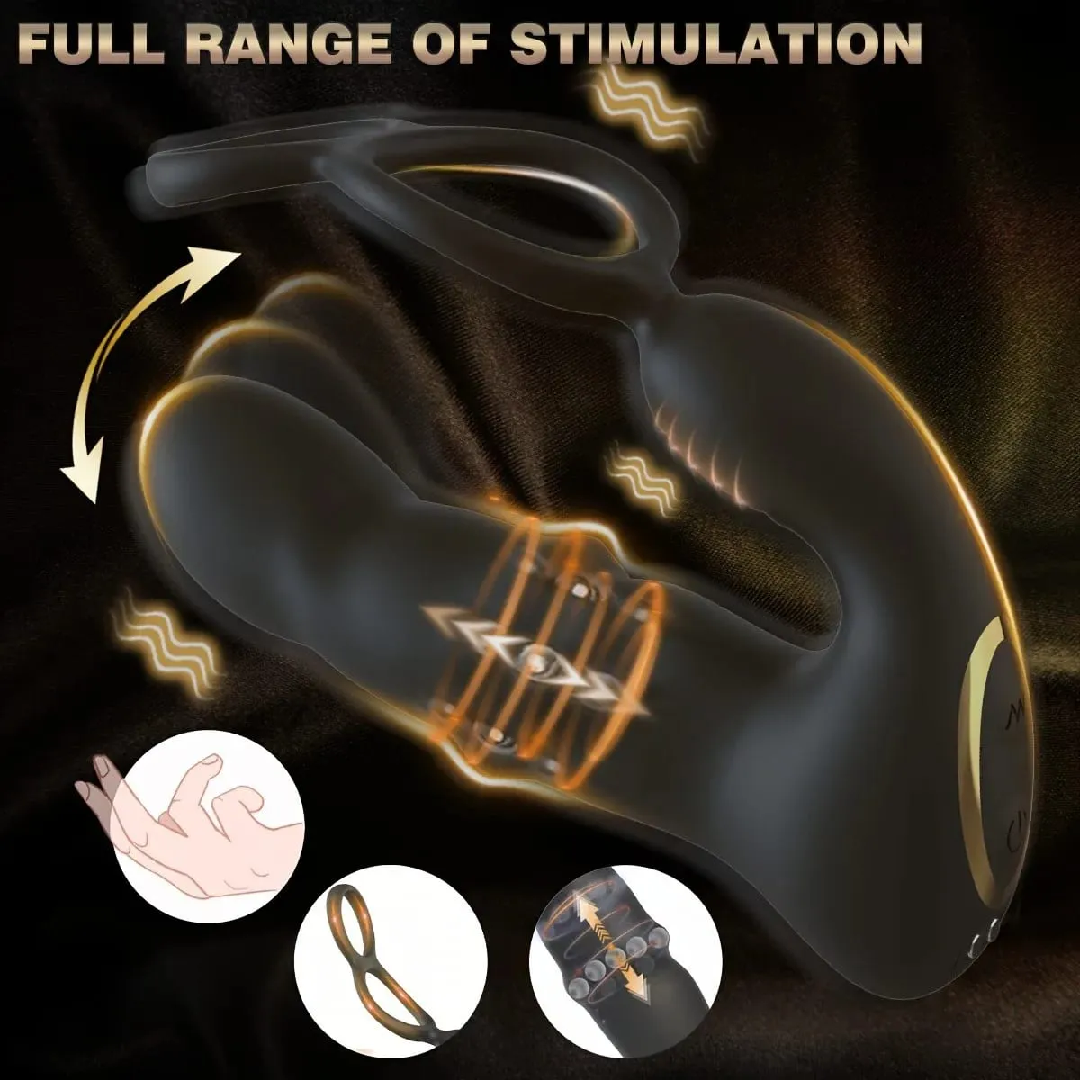 Thrusting Prostate Massager Male Vibrator Cock ring Vibrating Butt Plug Prostater Delay Ejaculation Gay Sex Toys for Men Adults — image 3