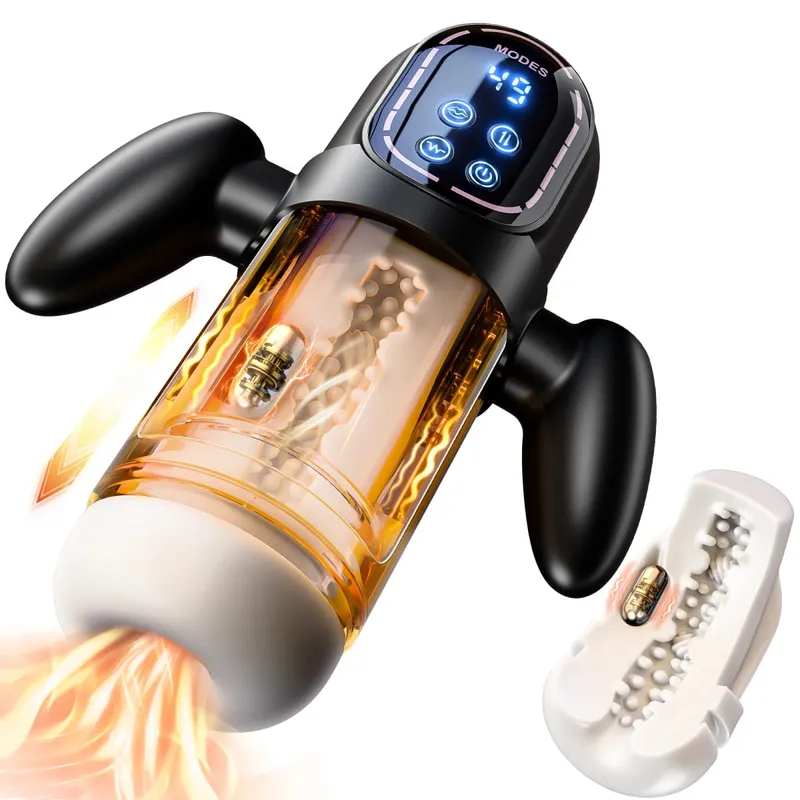 Automatic Thrusting Sucking Male Masturbator Blowjob Masturbation with Handle LCD Display Penis Pump Stroker Sex Toys for Men 18
