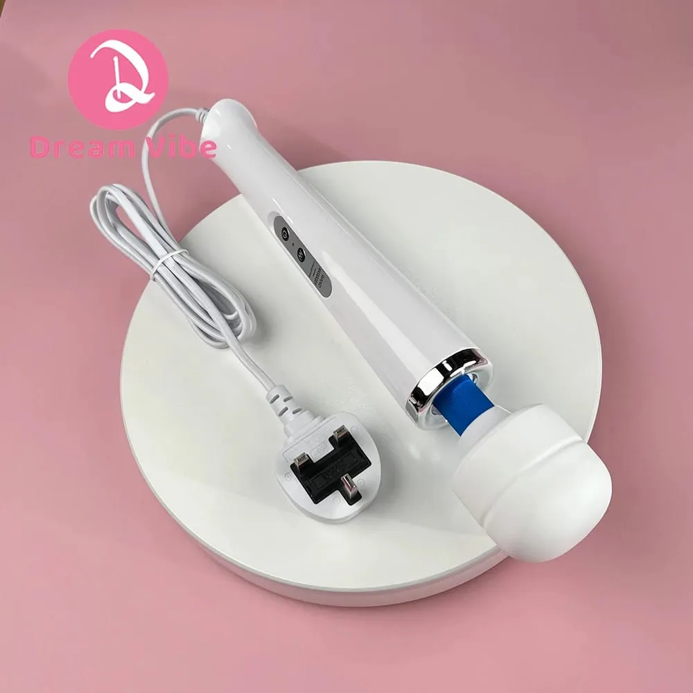 Cabled Mega Wand UK Plug Wand Massager with Wire Super Powerful 10 Vibrations Pleasure Women Sex Sports Recovery Muscle Aches