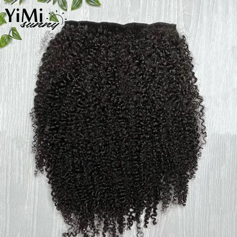 4B 4C Afro Kinky Curly Clip In Hair Extensions Mongolian Kinky Human Hair Clip Ins Extension 120G Full Head Add Volume and Long — image 2