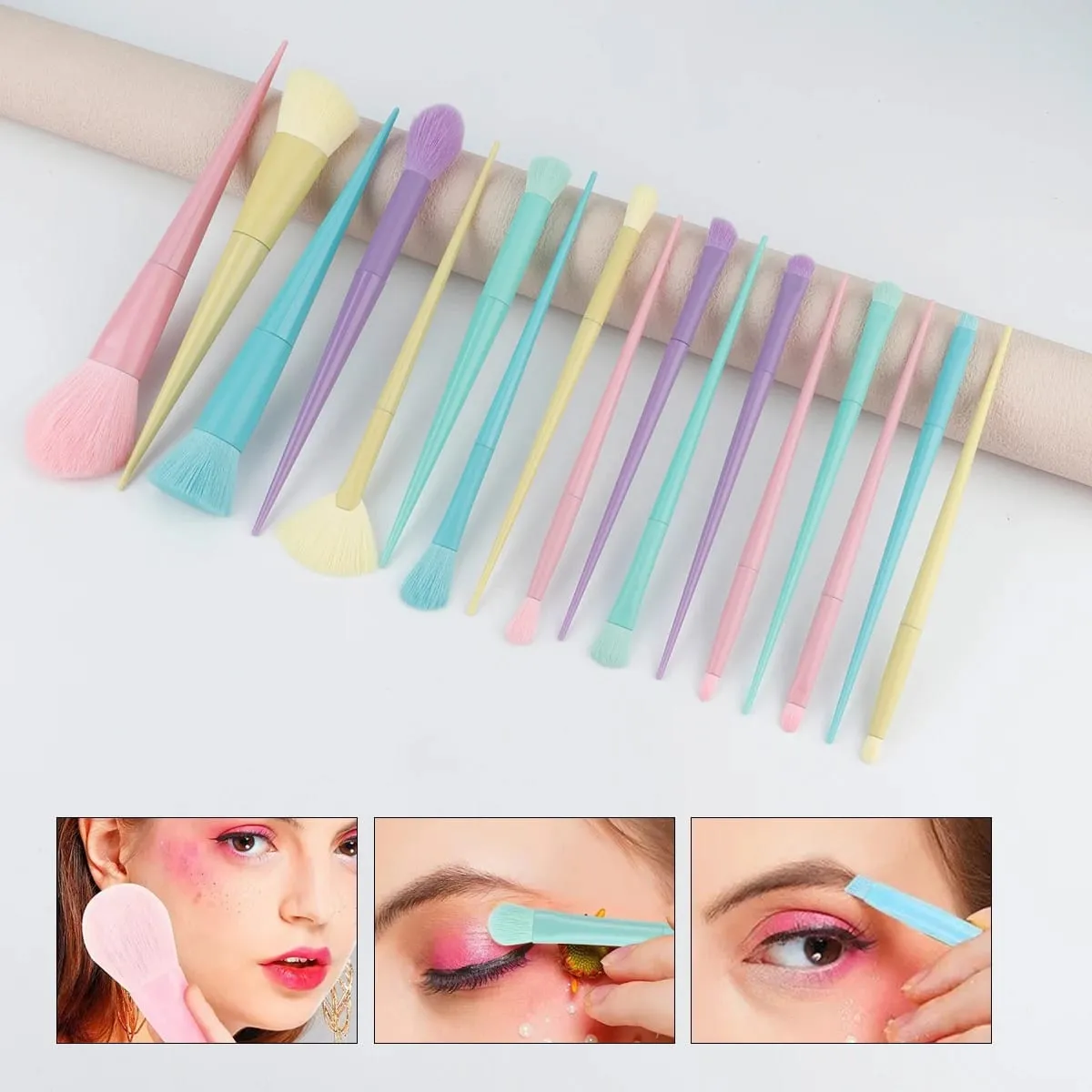17 Color Multi-Color Makeup Brushes Color Brushes Makeup Brush Set Makeup Tools Full Set — image 1