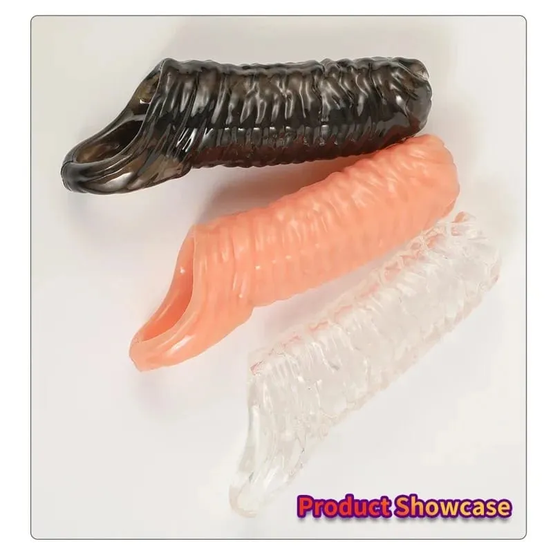 Penis Extender Condom Silicone Reusable Penis Sleeve Glans Enlarger Delay Ejaculation Cockring Adult Sex Toys For Men Couples — image 6