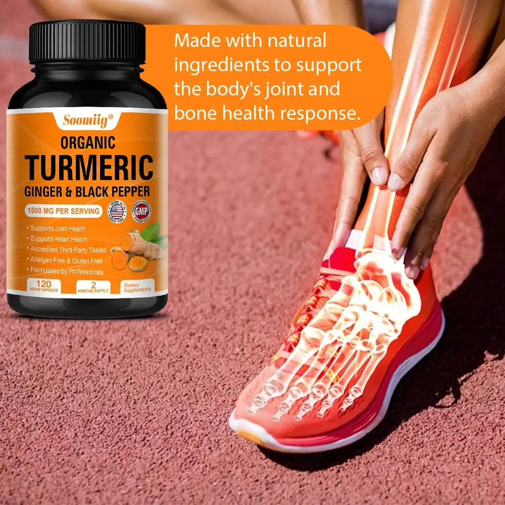 Turmeric Curcumin with Black Pepper Extract 1500mg Joint & Immune Health Support - High Absorption Turmeric Supplement NON-GMO — image 6