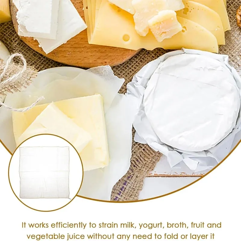 1-5pcs Large White Cotton Gauze Cheesecloth Fabric Reusable Muslin Cloth for Straining Cooking Tofu Cheesemaking Baking — image 5