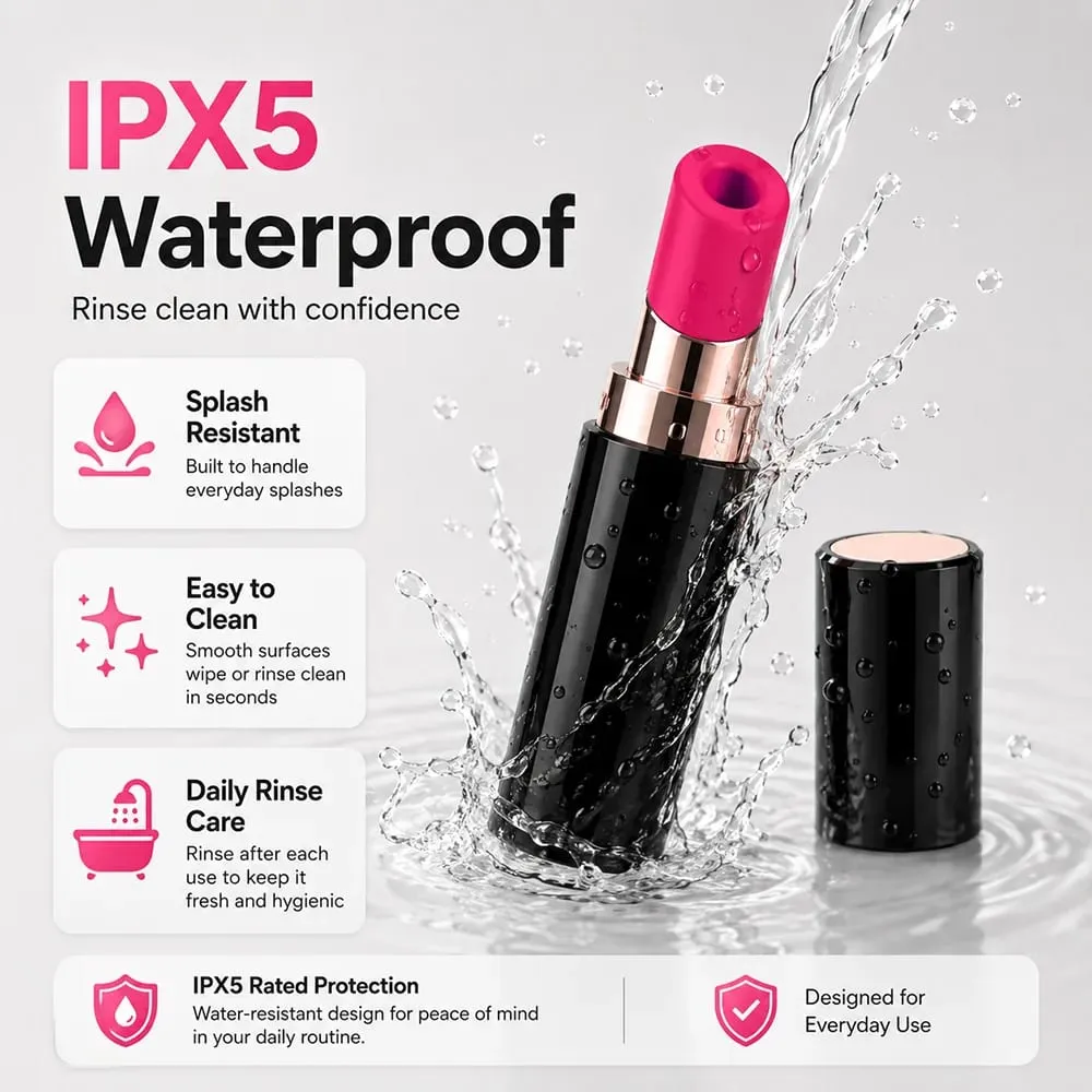 6 โหมด Clitoral ดูดลิปสติก Vibrator สำหรับผู้หญิง Quiet แบบพกพาหัวนมนวด Masturbator ของเล่นสำหรับผู้ใหญ่ Stimulator — image 4