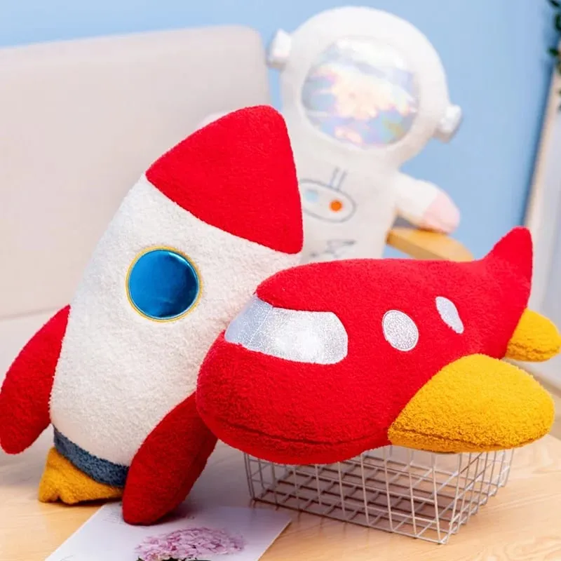 Hot 58cm Plush Rocket Astronaut Toy Stuffed Spaceship Throw Pillow Home Decor Birthday Gift Space Discovery Educational For Kids — image 4