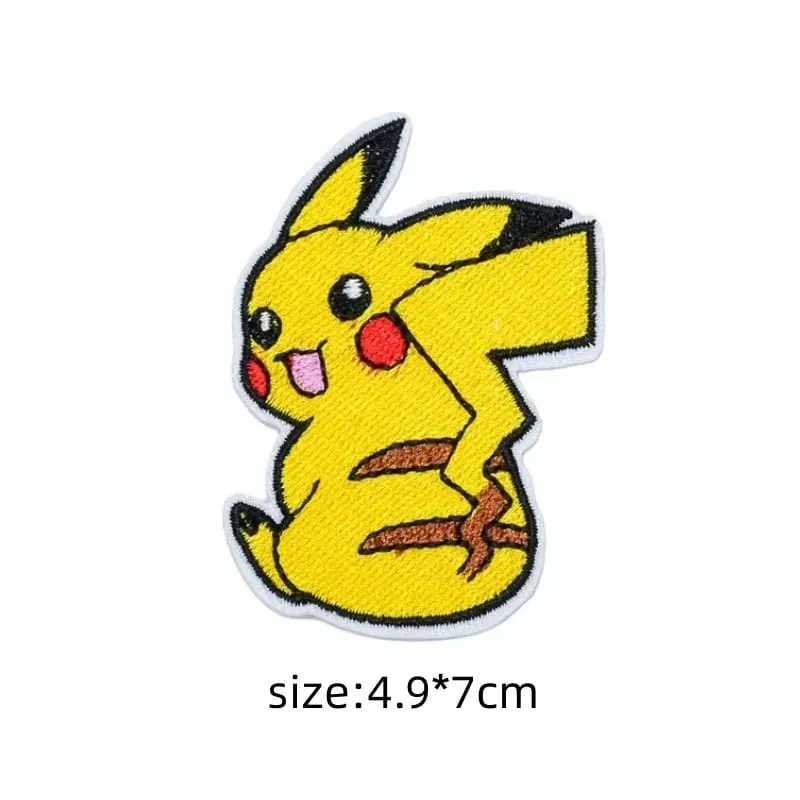 Cloth Patch Pikachu Clothes Stickers Sew on Embroidery Patches Applique Iron on Clothing Cartoon DIY Garment Decor — image 36