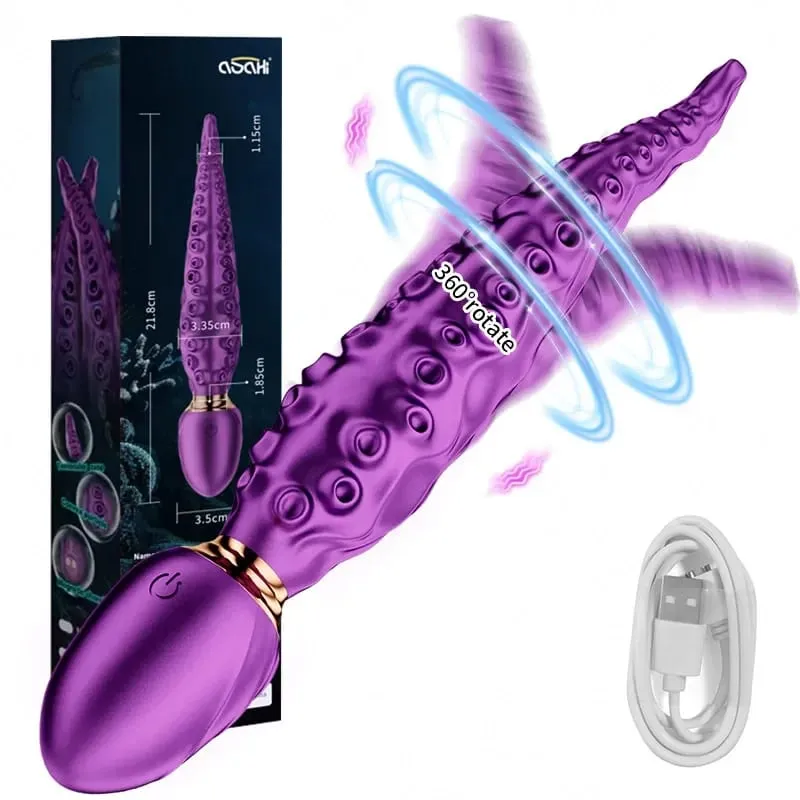 360° Rotation Vibrating Monster Dildo Octopus Tentacle G-Spot Clitoris Vibrators Nipple Stimulation Adult Sex Toys Women