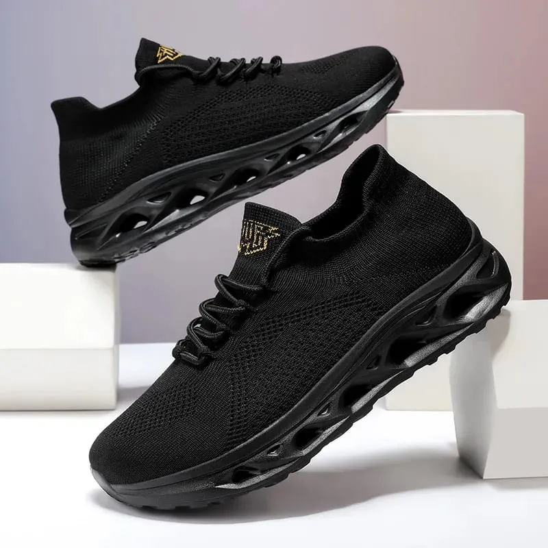 Men's Lightweight Mesh Breathable Walking Shoes Height Increasing Thick Soled Casual Outdoor Running Shoes
