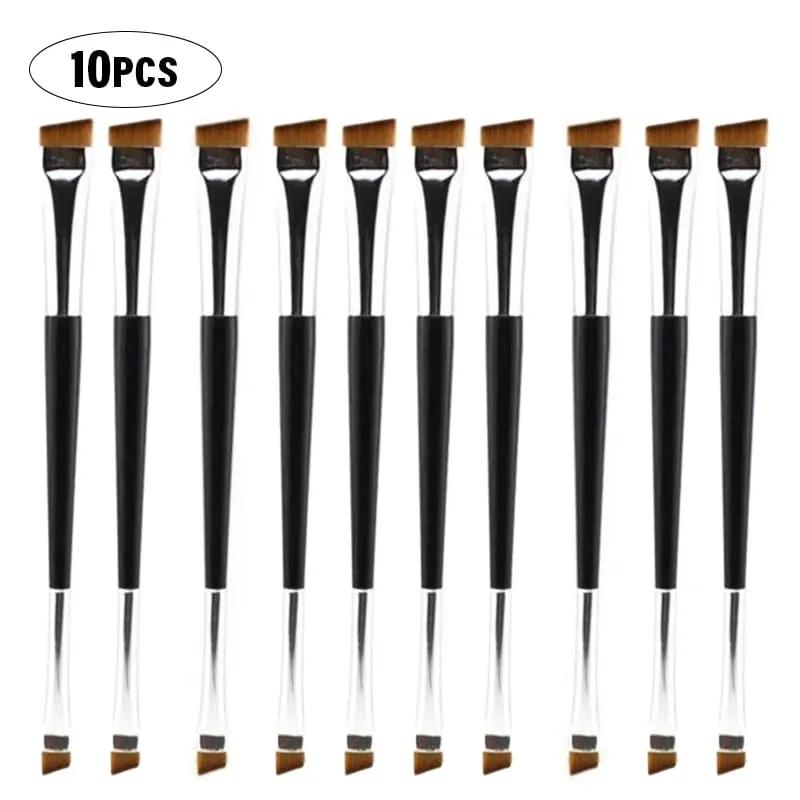 Professional Eyebrow Brush Eyeliner Angled Flat Head Blade Eye Liner Brow Contour Makeup Brushes Double-head Makeup Tool 1~10PC