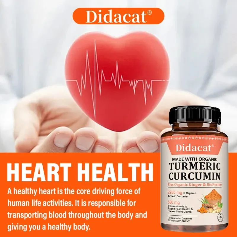 Organic Curcumin 2250 Mg + Bioperine Highly Absorbed Supports Cardiovascular and Joint Health — image 5
