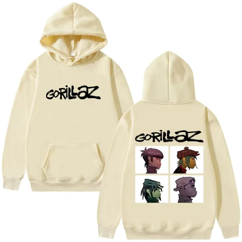 The Gorillaz Rock Band's Fashion Album Features Pattern Prints on Men's Hoodies Sweatshirts Hip-hop Alternative Retro Pullovers — image 8