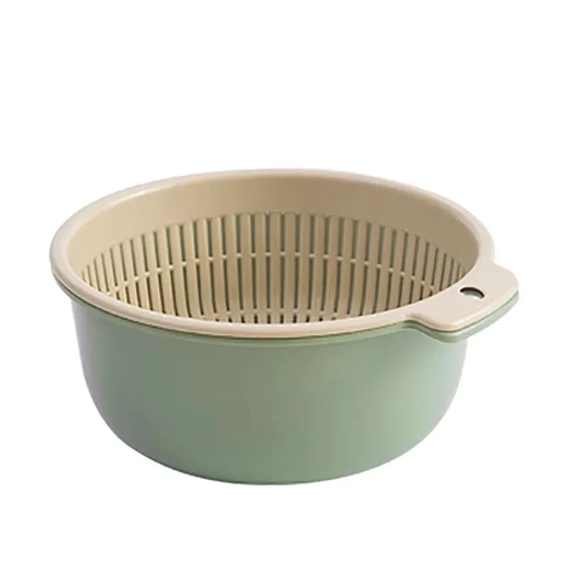 Kitchen Fruit Tray Removable Double Layer Fruit And Vegetable Basin Draining Basket Creative Household Rotating Washing Basket — image 11