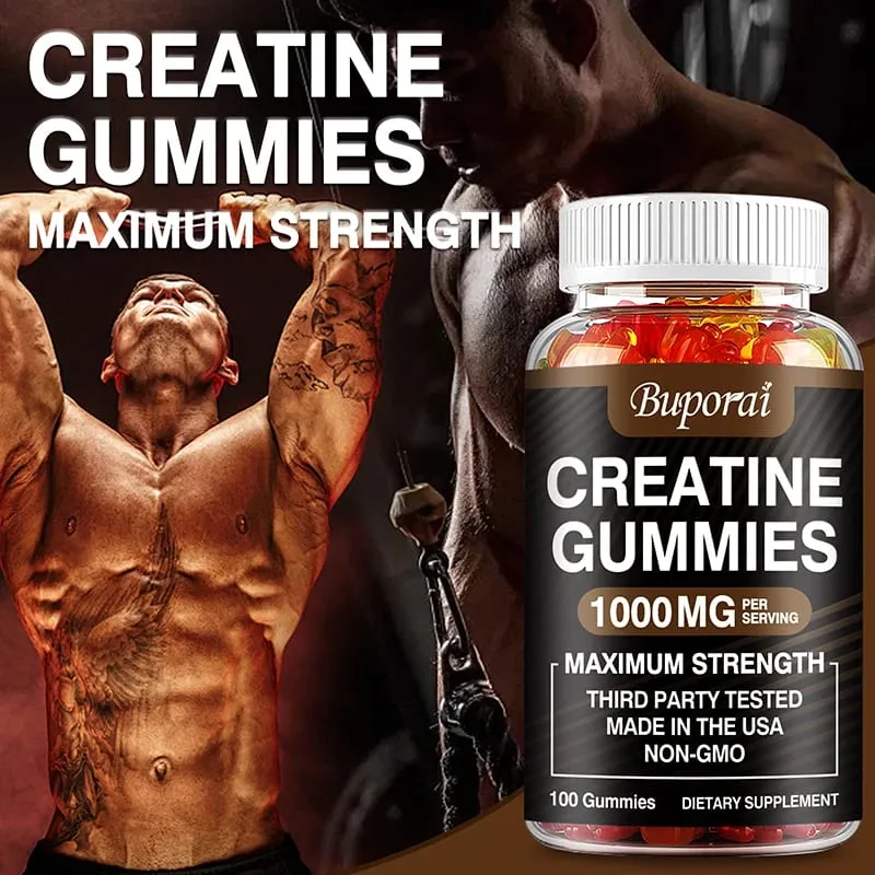 Creatine Monohydrate Gummies - Pre/post Workout Fitness Strength Muscle Building Provide Energy Supplements — image 4
