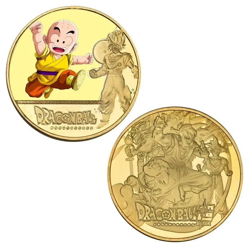 Dragon Ball Gold Plated Gold Coin Son Goku Vegeta Commemorative Coins Children Classic Anime Peripherals Collection Toy Souvenir
