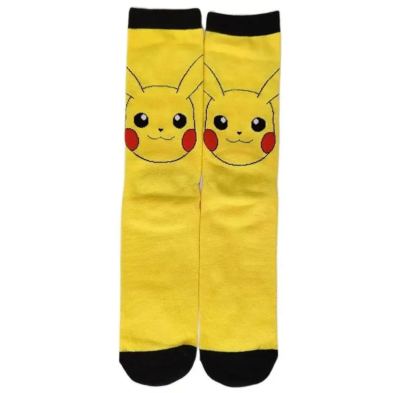 Pokemon Men's Fashion Trend Long Socks Cartoon Anime Figure Pikachu Eevee Gengar Unisex Athletic Harajuku Socks