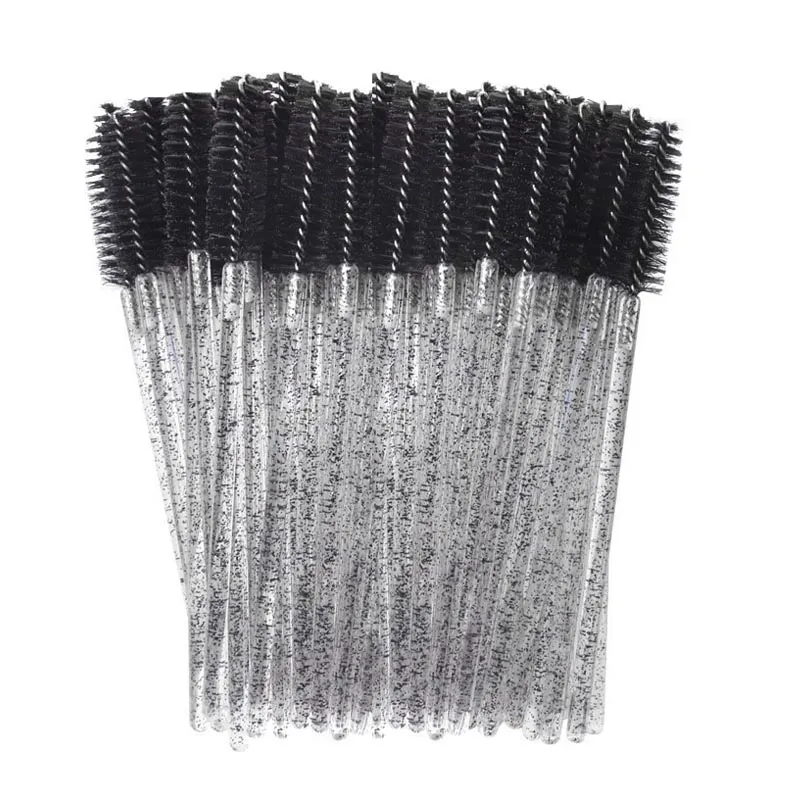 Bagong 50/100pcs Microbrush para sa Eyelashes Brush Crystal Spoolie Brushes Eyebrow Comb Makeup Beauty Tool para sa Eyelashes HZS24 — image 1