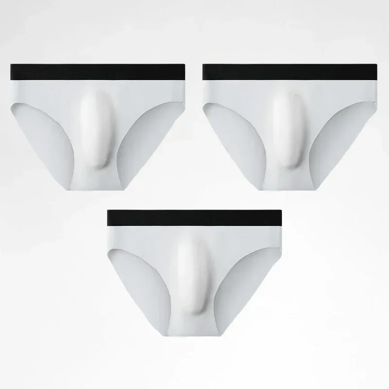 3PC Ice silk texture briefs, super cool on the skin in summer, enjoy the silky touch — image 3
