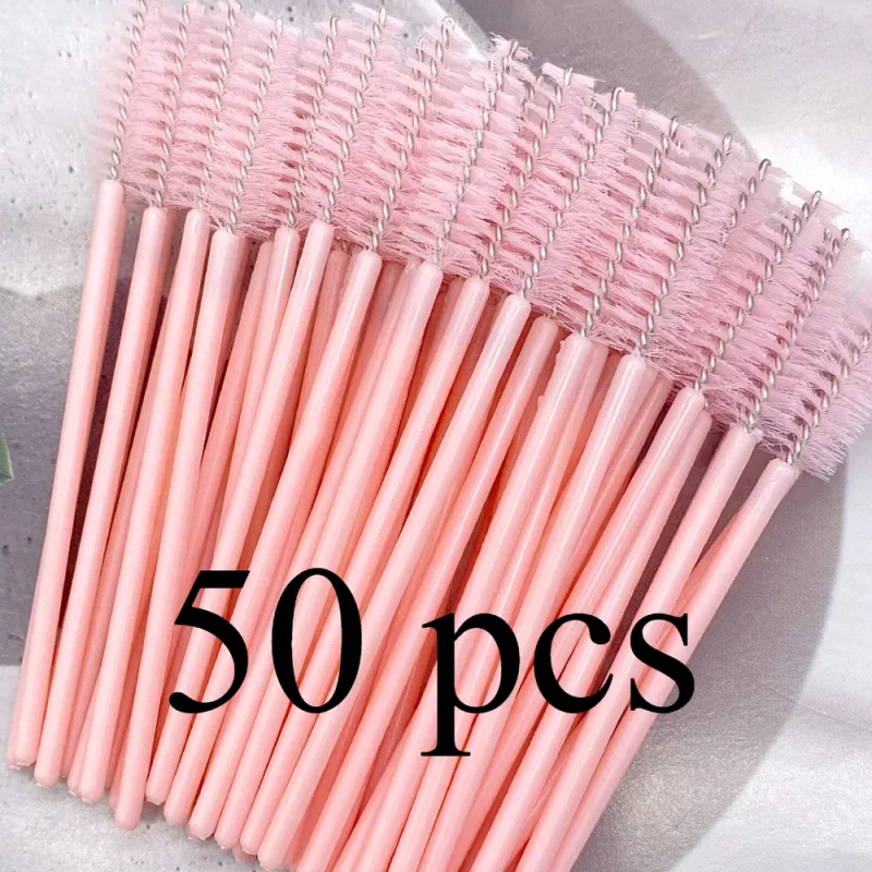 Zanse 50/500pcs Wenkbrauw Wimper Borstels Wimper Spoolies Mascara Wands Applicator voor Wimperverlenging Make-Up Tool