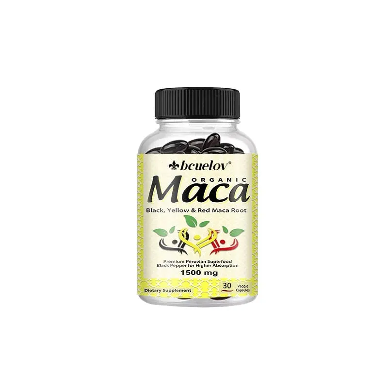 Organic Maca Root Powder Capsules-Black and Yellow Maca Natural Energy Supplement Boost Energy Endurance Support Concentration — image 10