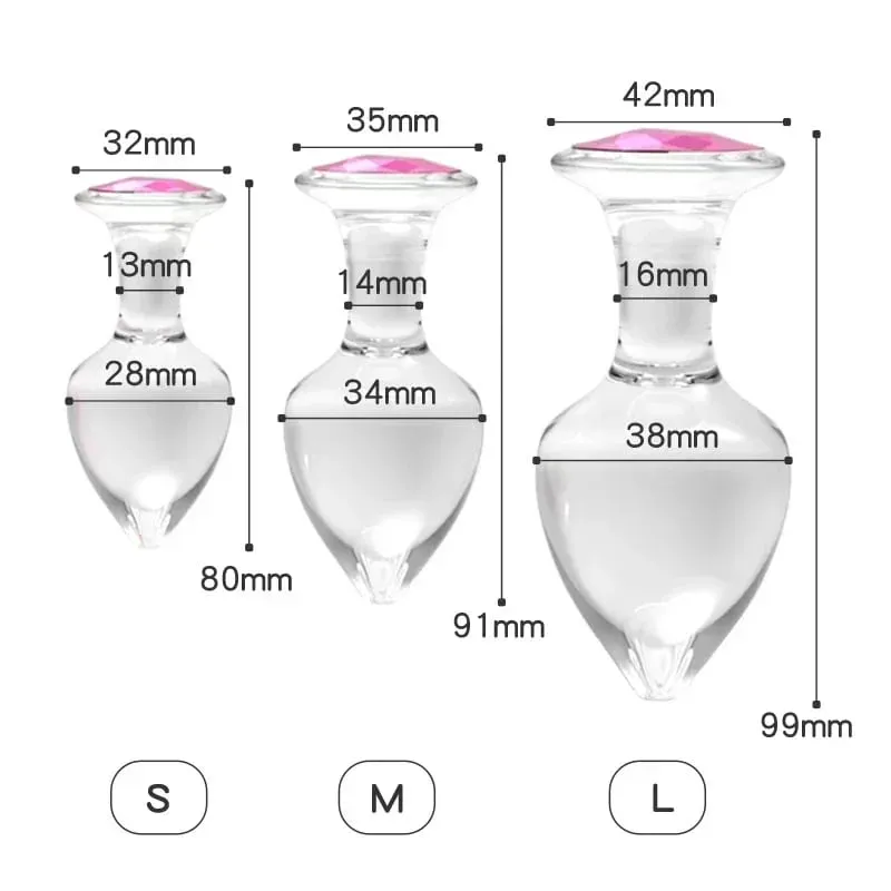 Crystal Glass Transparent Anal Plug Pink Diamond Butt Plug Sexy Toys For Men Women Insert Buttplug Dildo Bdsm Analplug Sex Shop — image 6