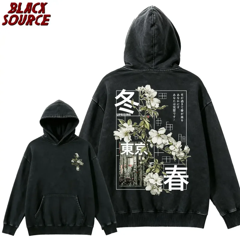 T474 Men's Japanese Style Hoodie, Versatile Casual Pullover Sweatshirt, Comfortable All-Season Top for Daily Wear — image 1