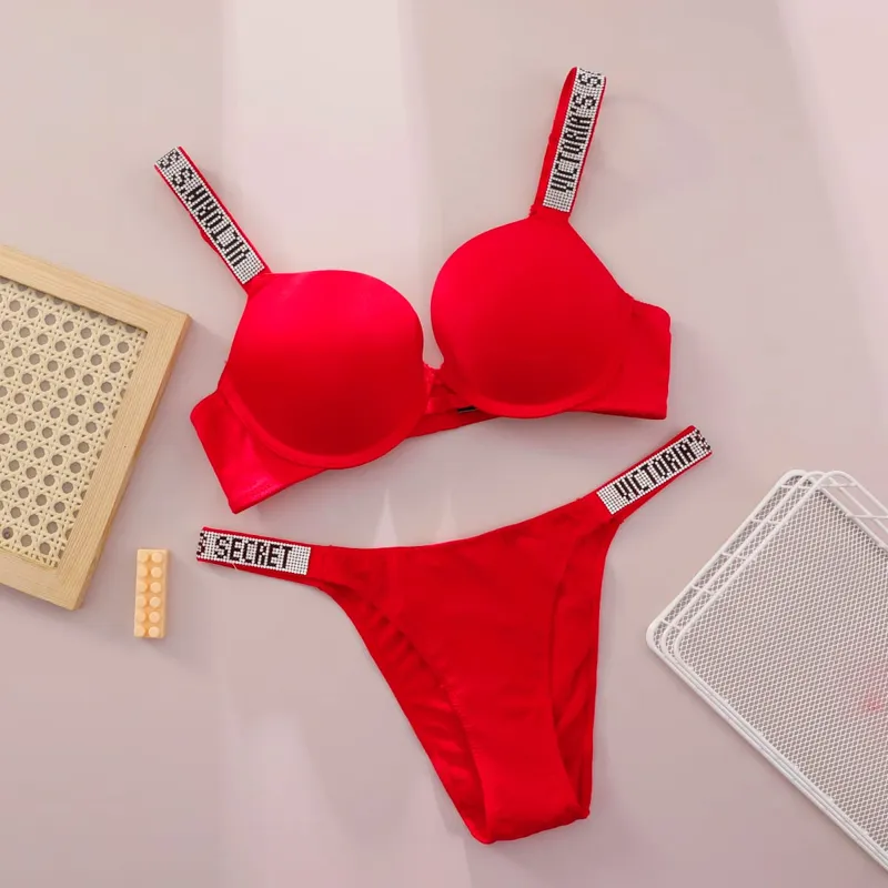 Ny Push Up Shapewear Justerbar, polstret, samlet V-blonde lingerisæt BH og trusse Sexet BH og trussesæt til kvinder Komfortabel — image 15