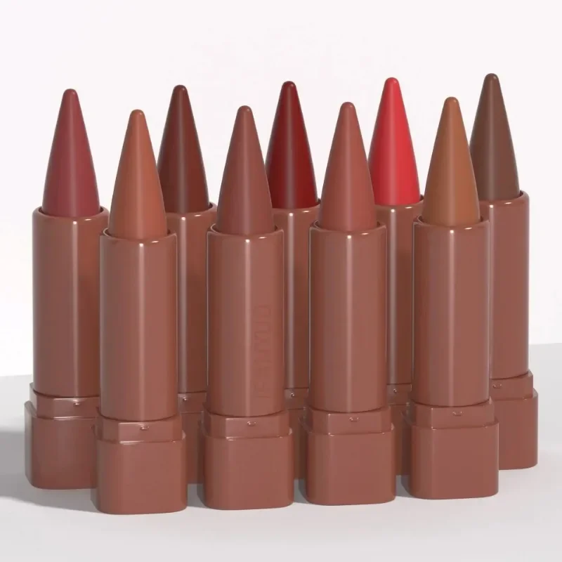 9 Colors Gradient Lip Liner Matte Black Brown Velvet Lipstick Waterproof Non Sticky Contouring Tint Lipliner Crayon Lip Makeup — image 7