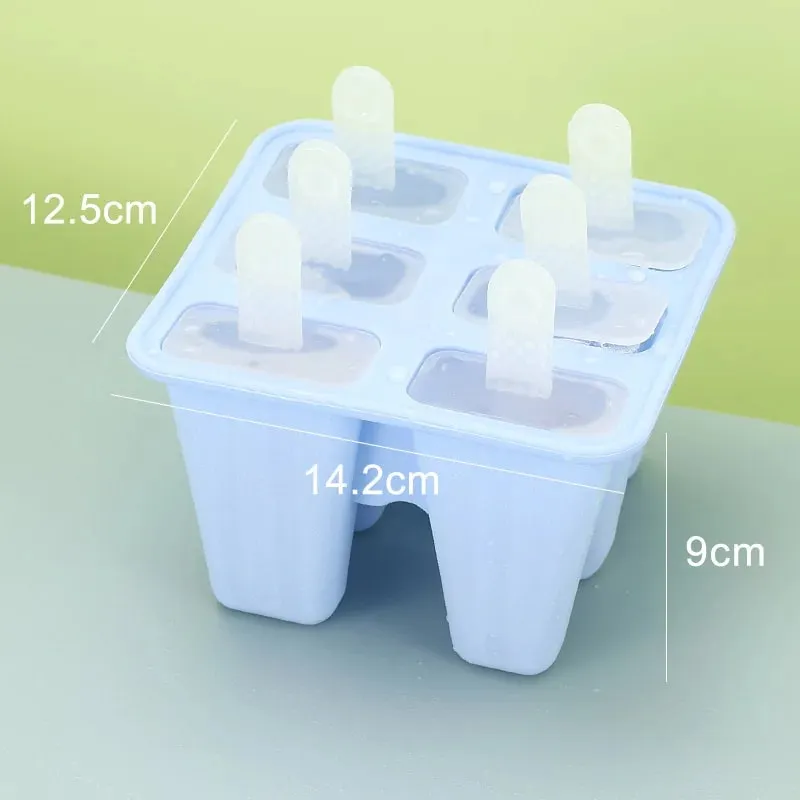 Moldes para picolés, 6 peças, moldes de silicone para picolés, sem bpa, reutilizáveis, fácil liberação, fazer gelo