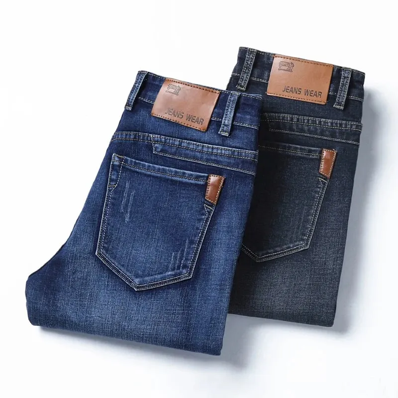 Men's New Korean Version Is Soft And Comfortable Stretch Regular Fit Jeans Fashion Casual Cotton Business Black Denim Pants — image 6