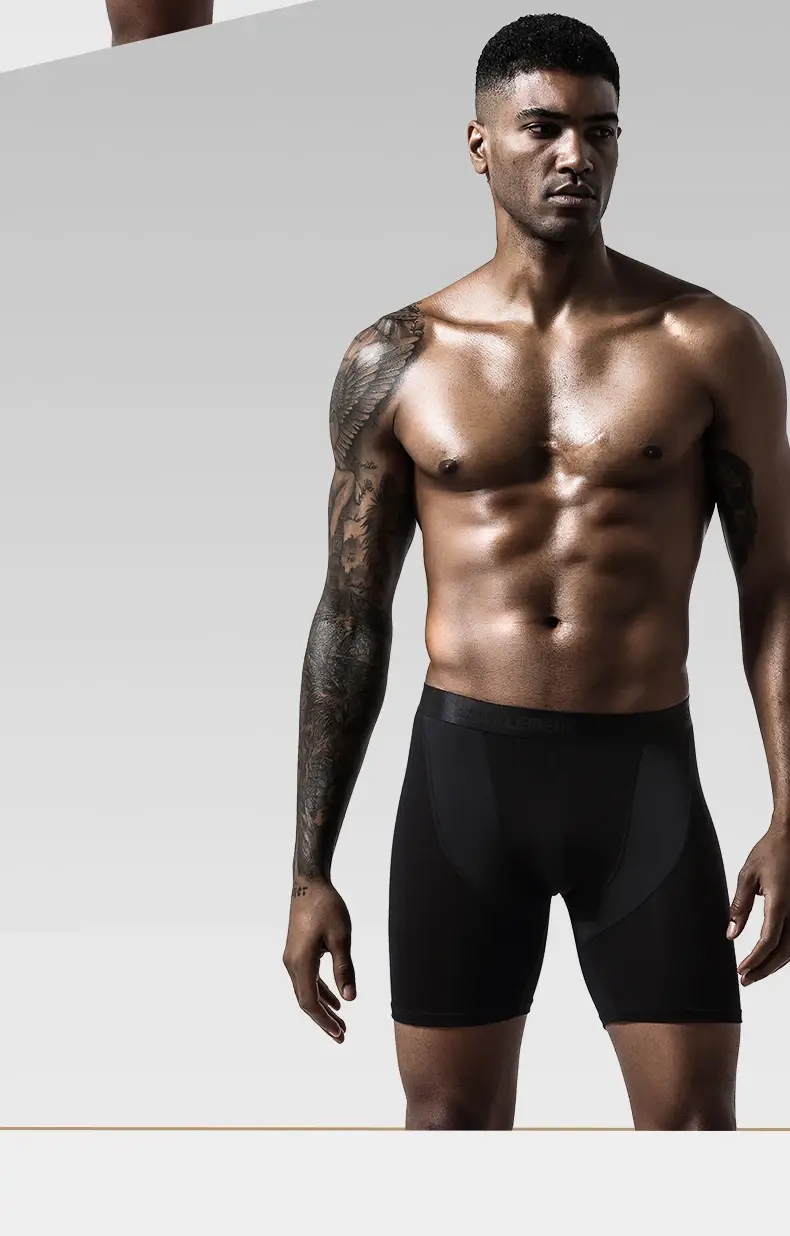 Sports Underwear Men's Anti-Wear Leg Modal Professional Running Fitness Tight Long Leg Quick-Drying Extended Boxer Briefs — image 9