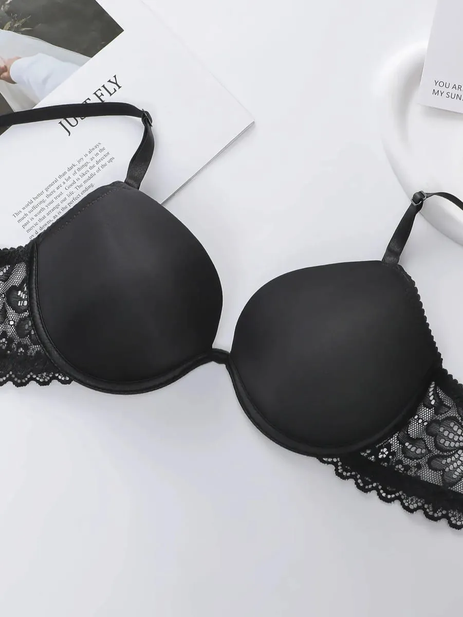 Women Solid Color Sexy Underwear Set Gathered Push Up Underwear Daily Comfortable And Close Fitting Seamless Underwear Set 3208 — image 3