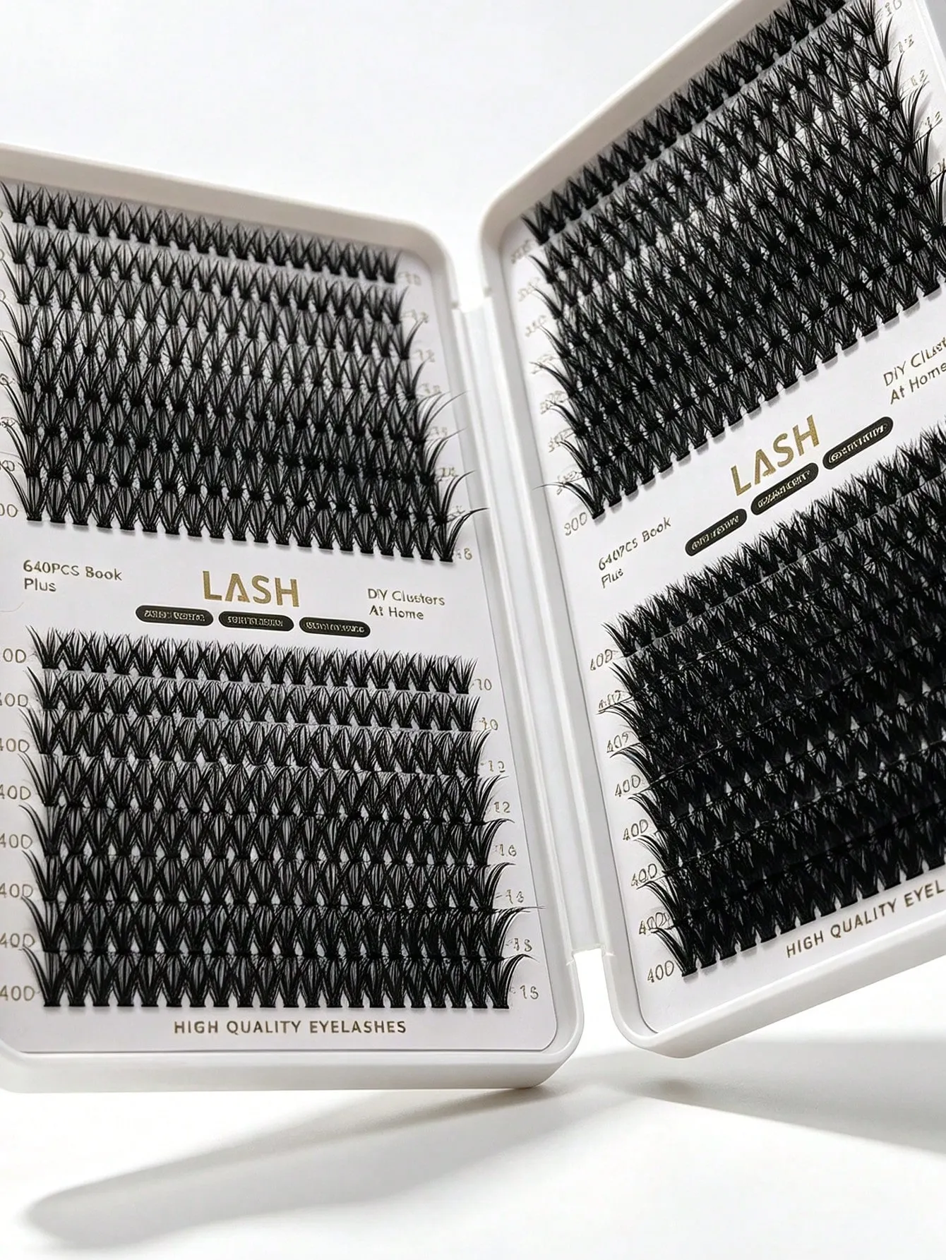 640Pcs DIY Lash Clusters Book Mixed Length 30D 80D D Curl 10-16mm Individual Lashes Home Eye Makeup Tool — image 3