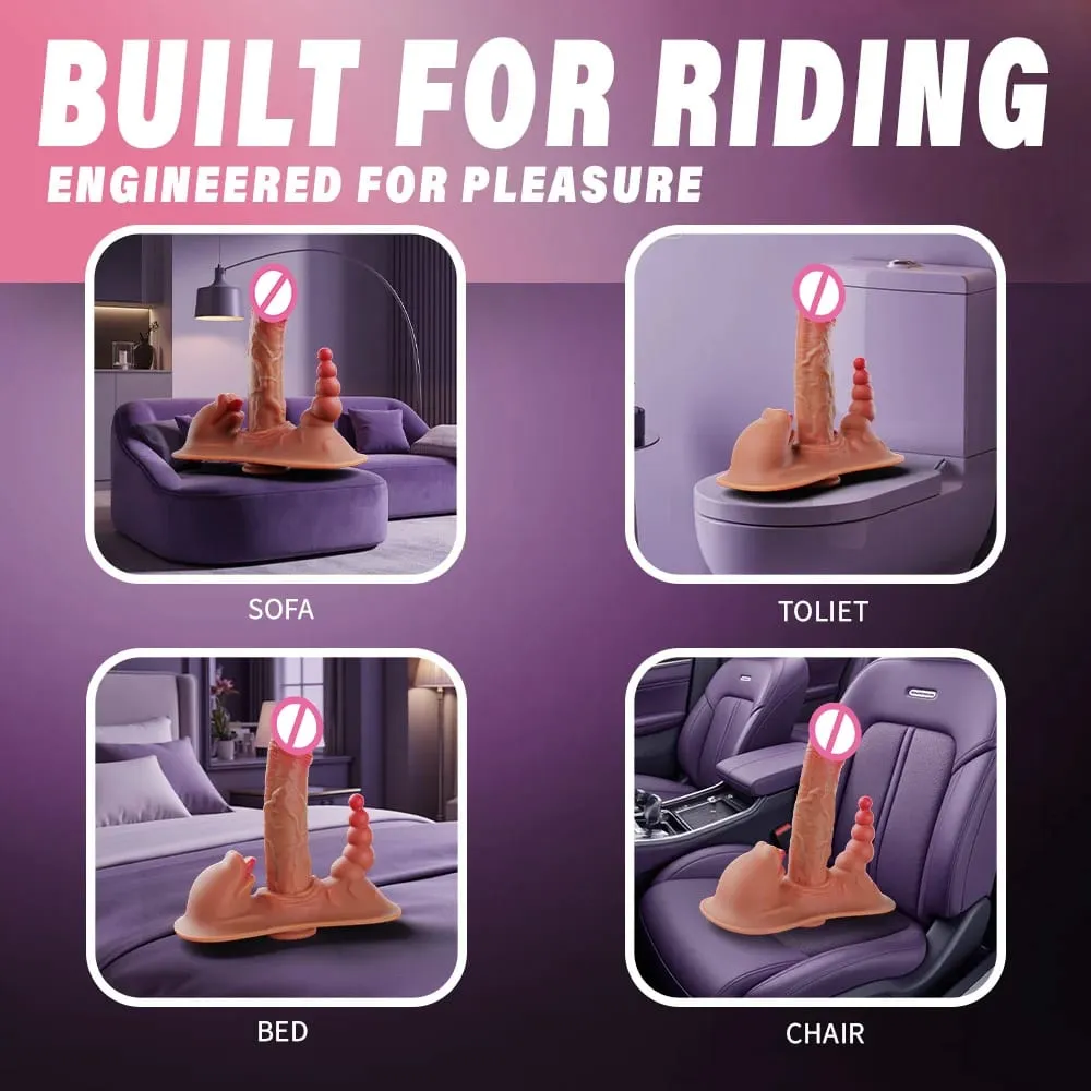 Mainan Seks Dildo Menunggang Tebal 3 dalam 1 Menyucuk Bergetar Menjilat Besar Dildo Realistik G-Spot Vibrator Melancap Mainan Seks Dewasa — image 5