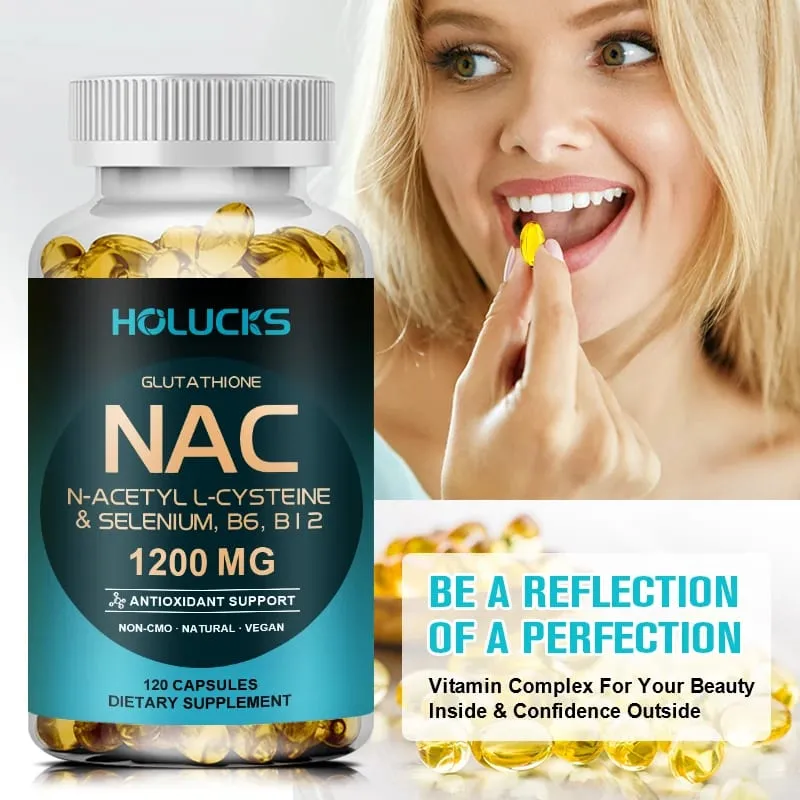 NAC Capsules 1200mg-สนับสนุนสุขภาพผิวพลังงานมือถือสารต้านอนุมูลอิสระDetoxเพิ่มภูมิคุ้มกันปรับปรุงการย่อยอาหาร — image 7