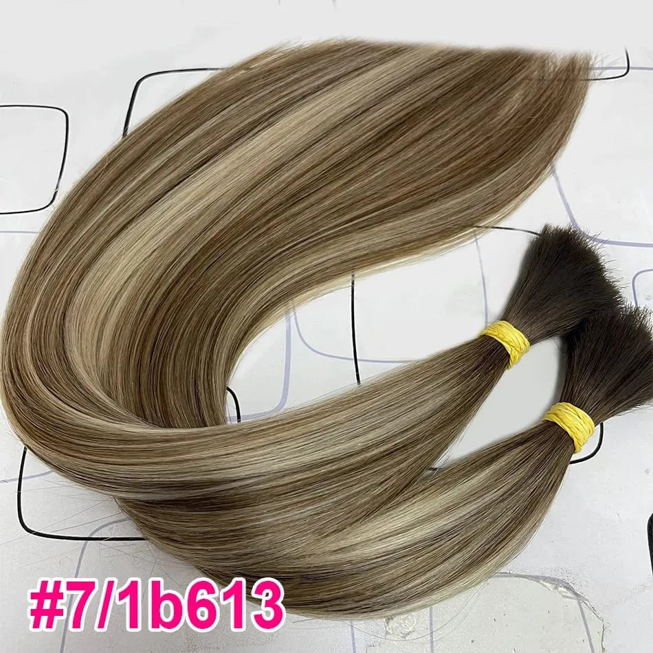No Weft Virgin Bulk Human Hair Human Hair For Braiding 100% Unprocessed Human Hair Bulk Extensions Brazilian Natural Boho Braids — image 9