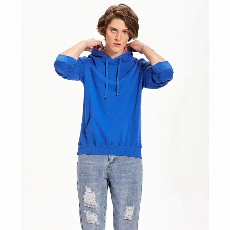Fashion 9 Colors High-Quality Pullovers Custom Logo Printed Personal Group Brand Embroidery Men and Women 100% Cotton Hoodies — image 12