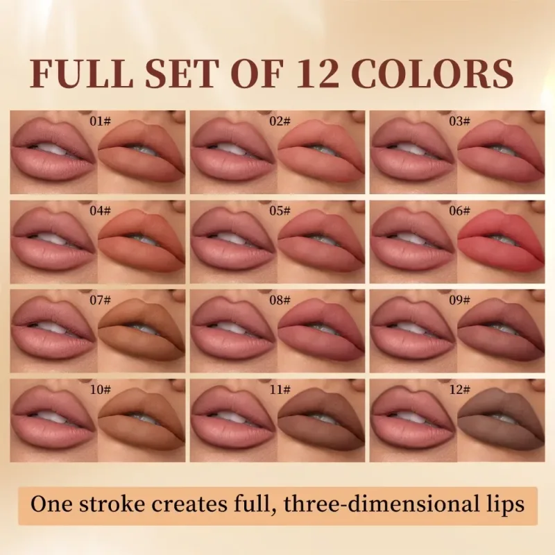 12 Piece Matte Lipliner Set Smooth and Easy To Apply Non Smudging and Non Fading Natural Makeup Effect Lip Liner — image 3