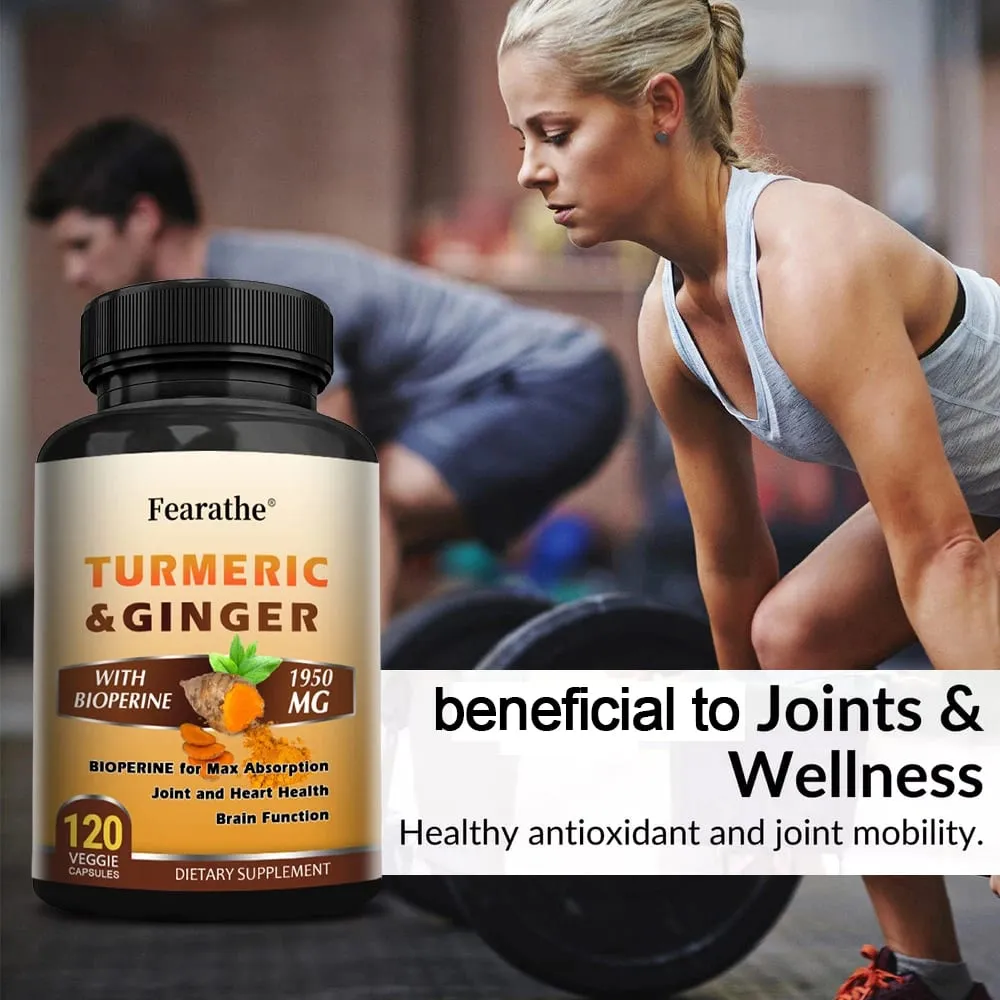 Curcumine de curcuma biologique 1500 mg gélules avec gingembre et poivre noir soutiennent le bien-être digestif et immunitaire des muscles articulaires — image 4