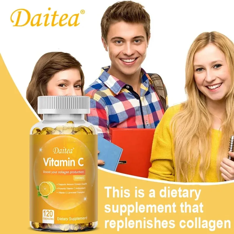 Vitamin C Capsules 2000 mg Rich In Antioxidant Helps Skin & nail and Hair Health Immune System & Collagen Supplement — image 3