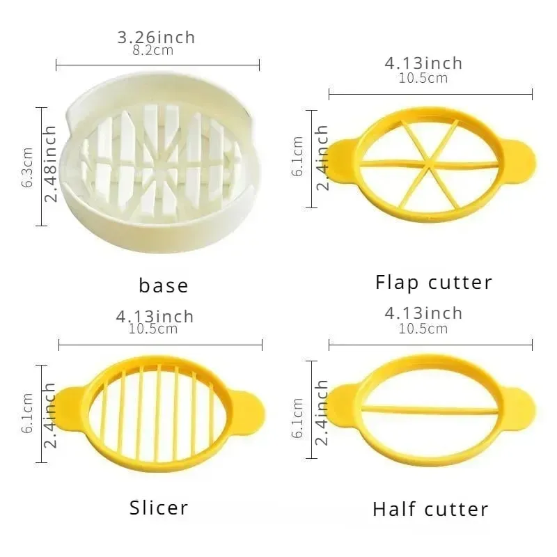 New 1set 3 In 1 Egg Slicer Multi-functional Egg Cutter Kitchen Creative Tool Kitchen Accessories egg mold gadget