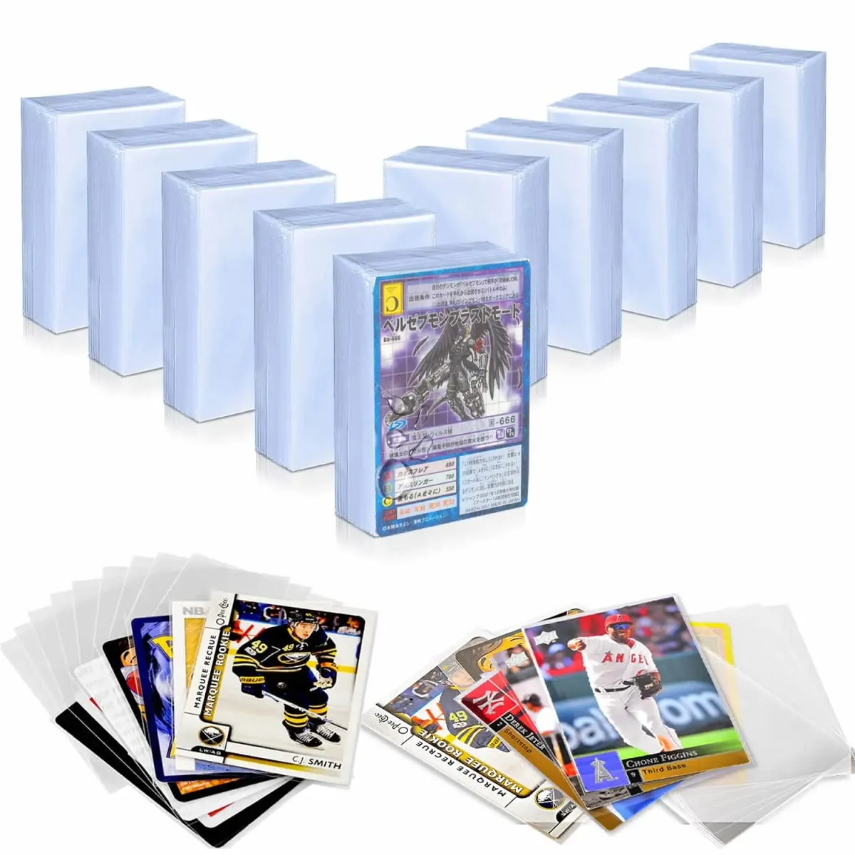 100Pcs Transparent Game Card Cover Clear Protector Sleeve Holder For Pokmones Board Game ID Trading Folder Photo Pouch Kit Toy — image 1