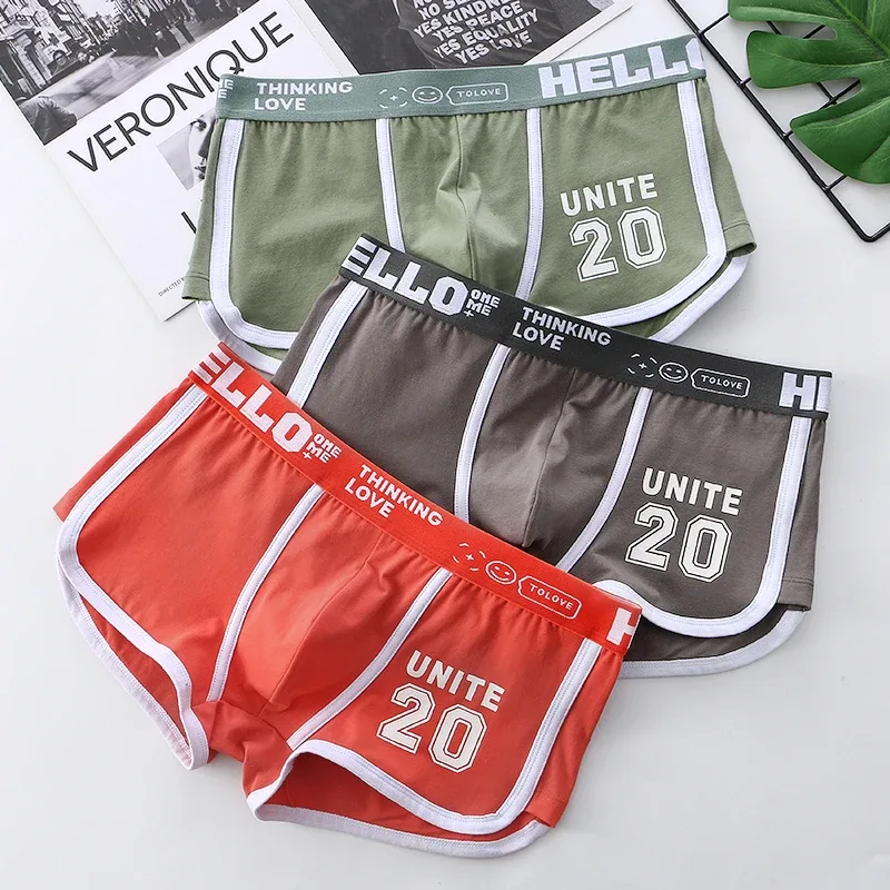 1/3pcs Men Underwear Sports Boxer Shorts Cotton Solid Color Sexy Panties Fashion Breathable Comfortable Underpants Man U Convex — image 43
