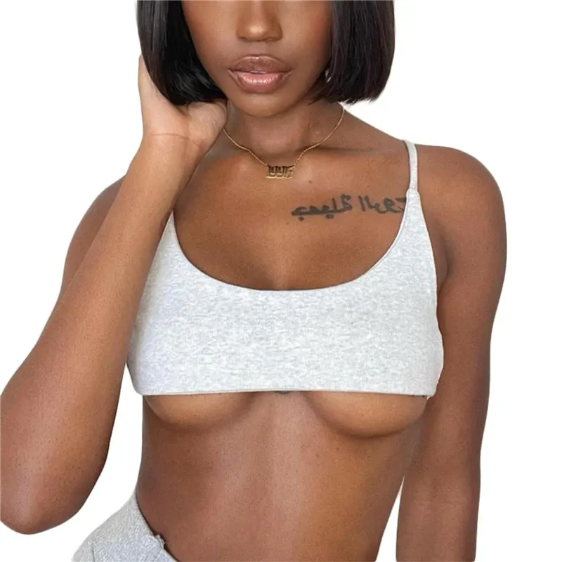 Lamuusaa y2k Tops Women Sexy Clothing Solid Color Spaghetti Strap Sleeveless Backless Ribbed Vest Basic Tees Summer Streetwear — image 3