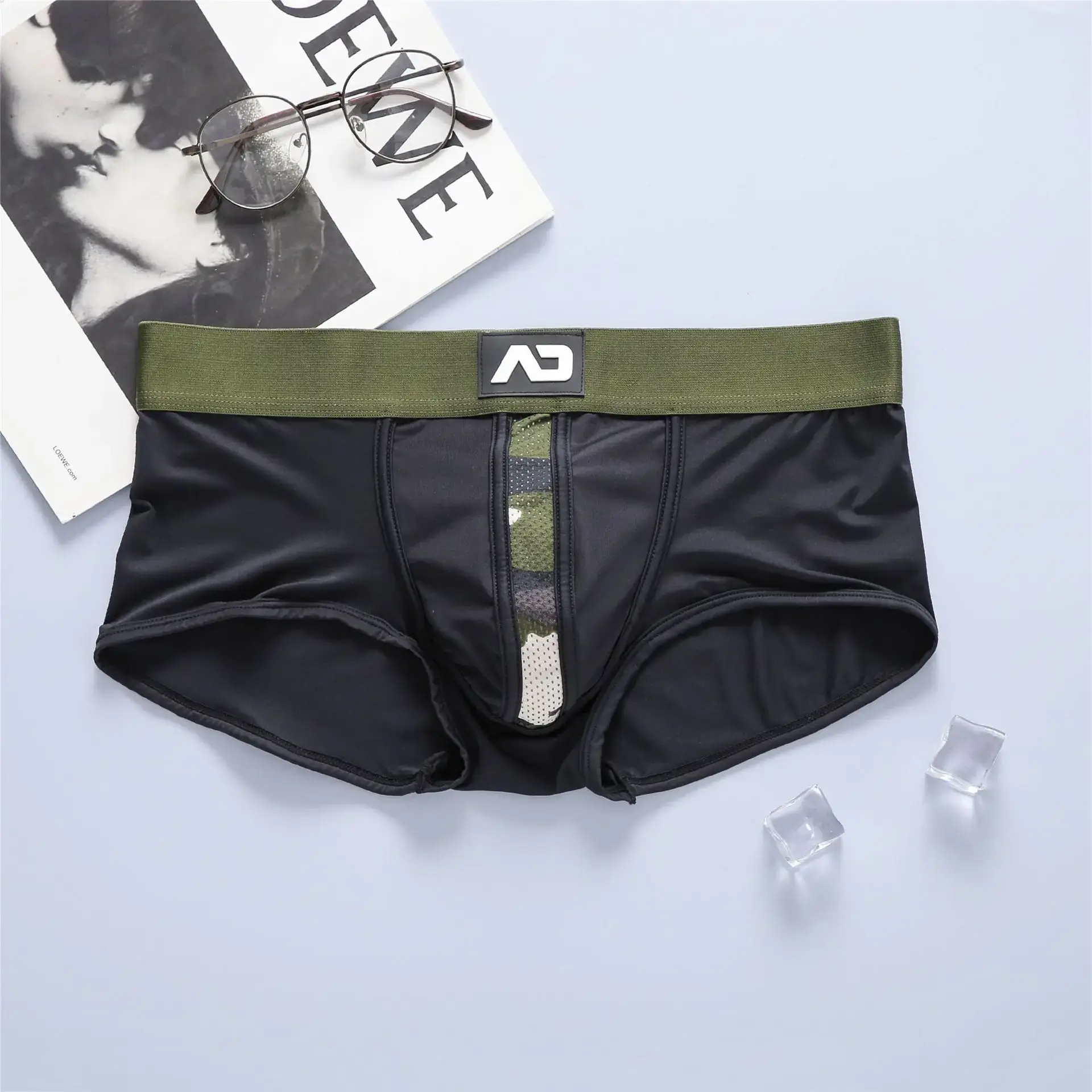 Sous-vêtements d'angle plat pour hommes, taille basse, sac tridimensionnel élastique Sexy, confortable, sous-vêtements d'angle plat, nouvelle collection — image 4