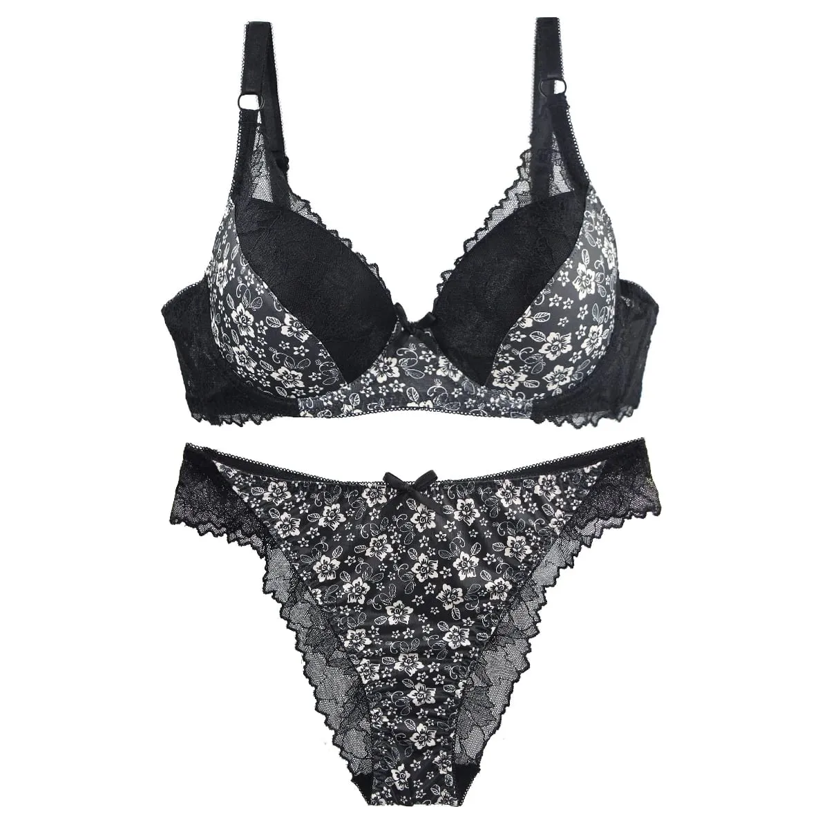 2024 New Thin Mode Cup Push Up Bras Set BCDE White burgundy Beige Black Green Blue Push Up Underwear For Women — image 3