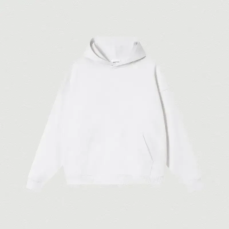 400GSM Oversized Frency Terry Autumn Winter Casual Cotton Men Woven High Quality Top Solid Color Hoodies Sweatshirt Streatwear — image 3
