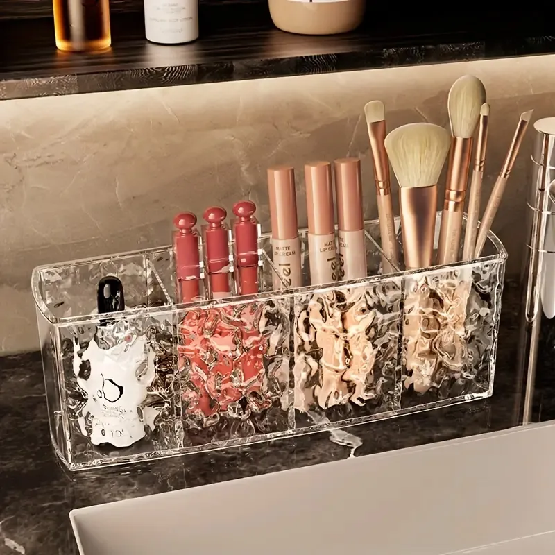 4 Holes Acrylic Cosmetic Makeup Storage Box Transparent Lipstick Brushes Eyebrow Pencil Organizer Large-Capacity Make Up Tools