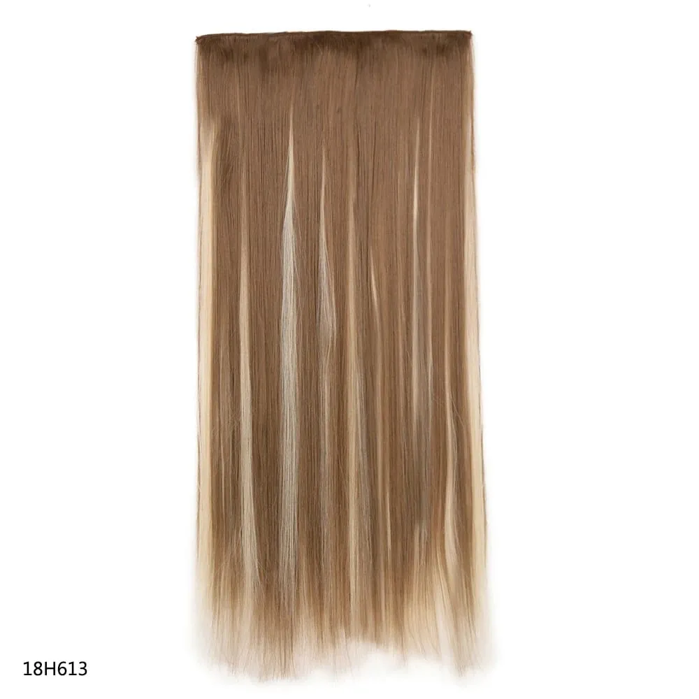 Syntetyczne przedłużanie włosów, jednoczęściowe z 5 klipsami, długie proste włosy blond, do codziennego użytku dla kobiet — image 13